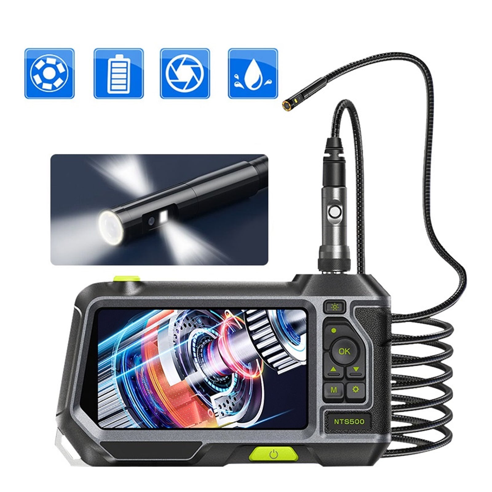 Dual Lens Endoscope Camera With 5-Inch IPS LCD Monitor Industrial Waterproof Borescope Inspection Camera With 6 LED Toolbox ,Various Applicable