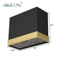 thumbnail image 6 of Akicon 600 CFM Wall Mounted Range Hood, Stainless Steel Range Hood 36 inch, Energy Saving, Ducted Kitchen Hood for Cooking, Powerful Vent Motor, Jet Black with Gold, 6 of 7