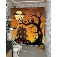 thumbnail image 5 of Halloween Shower Curtain Set ，Waterproof Fabric Shower Curtains Castle Moon Bald Tree Shower Curtains for Bathroom,Bathroom Decor 60"x72", 5 of 6