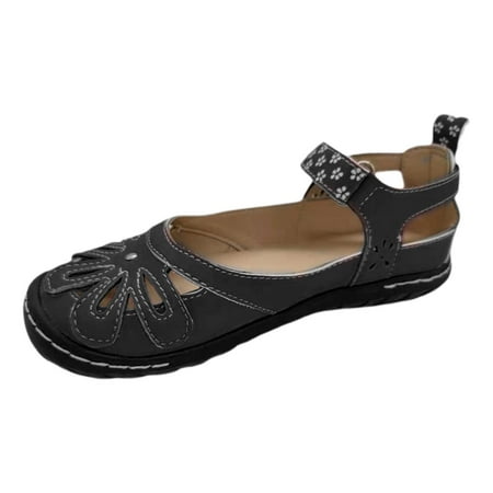 

MEGAWHEELS Women Carina Sandals Summer Beach Floral Solid Thong Flat Sandals