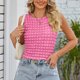 thumbnail image 2 of Camiseta sin mangas para mujer, cuello redondo, cuadros 3D, ajuste delgado, color puro, chaleco sin mangas de verano para uso diario, 2 of 7
