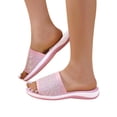 thumbnail image 3 of dmqupv Womens Shoes House Slippers with Arch Support for Women Moccasins Shoes Rhinestone Platform Women Slippers Open Toe Black Pink 7.5, 3 of 5