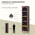 thumbnail image 2 of SinCiDo Arched Bathroom Storage Cabinet with Adjustable Shelves, 5-Tier Narrow Bathroom Cabinet for Bathroom, Kitchen, Living Room, Brown, 2 of 7