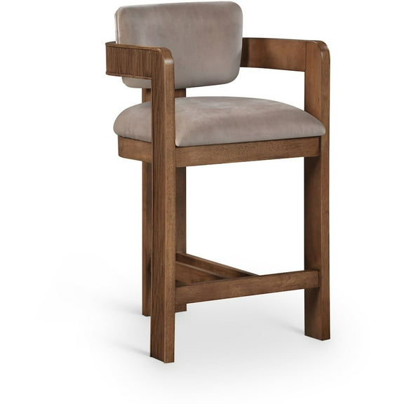 Meridian Furniture Sacha Taupe Velvet Stool