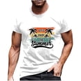 thumbnail image 2 of Fnnxeal Mens Retro Vintage T Shirts for Men Surf Sunset Graphic Tee Beach Palm Tree Summer Casual Top Soft Cotton Charcoal Grey,Size L, 2 of 5