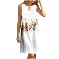 thumbnail image 2 of Amzcrzy Women's Summer Beach Dresses Short Sleeve Crew Neck Hollow Sundress Floral Boho Plus Size Dresses Casual Summer Basic T Shirt Dress with Pockets S-3XL, 2 of 9