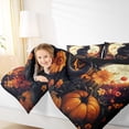 thumbnail image 4 of Feelyou Halloween Black Cat Bedding Comforter Set for Kids, Mystic Moon Twin Comforter Sets, Rustic Groovy Floral Reversible Bedding Set, Lightweight Room Decor, 2 Pieces, 4 of 8