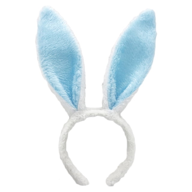 Diadema de orejas de conejo de peluche, diadema de orejas de conejo suave para Cosplay (blanco y morado) Likrtyny juguetes de los niños
