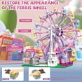 thumbnail image 3 of 813Piece Ferris Wheel Building Set with Fairy Lights, Two-Way Rotation， STEM Learning Toy for Ages 8-12 ，Amusement Park Construction Kit for Boys, Girls, and Adults (Pink), 3 of 6