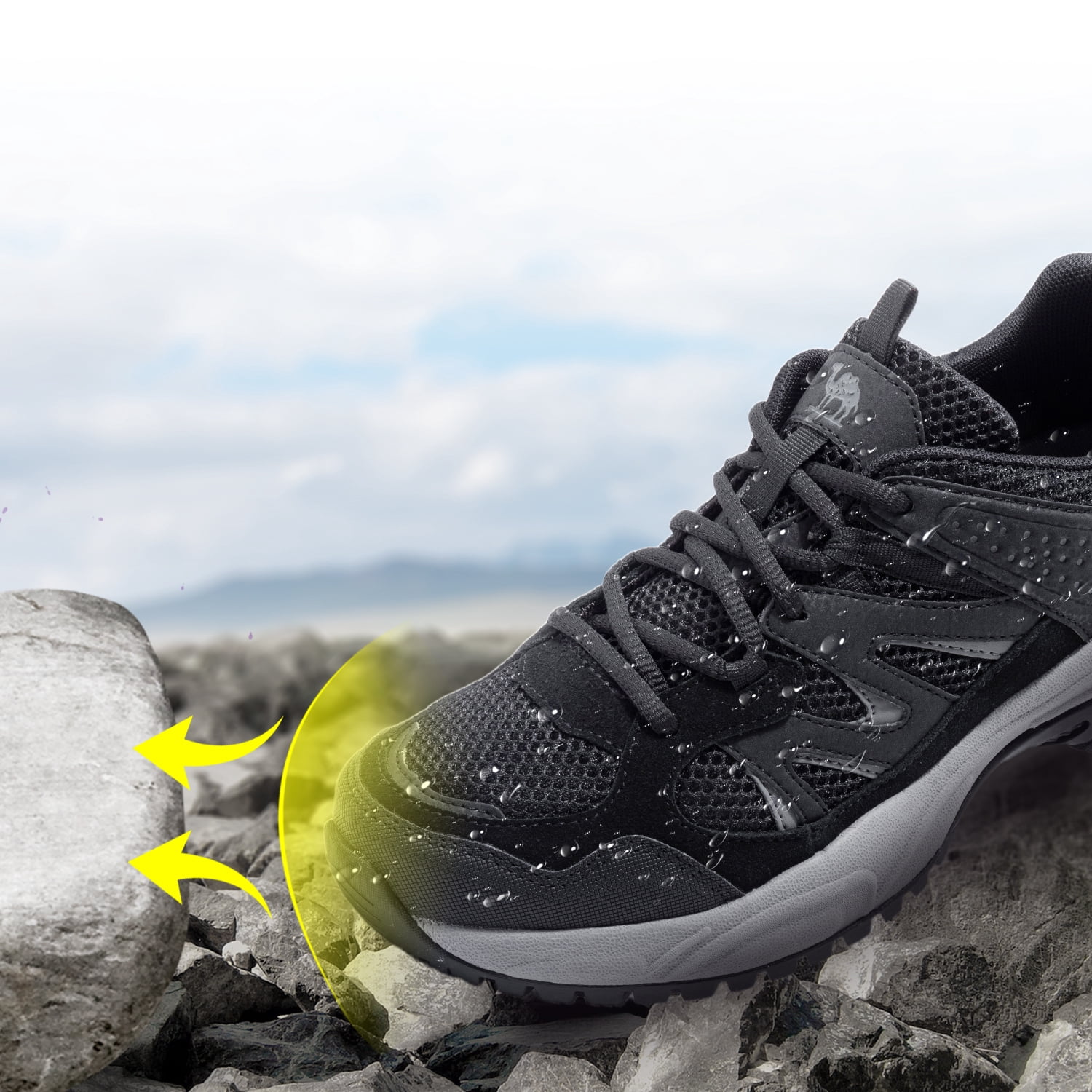 OutPro Men's Hiking Shoes Non-Slip Lightweight Sneakers Breathable Athletic Shoes Low-Top Trail Running Shoes