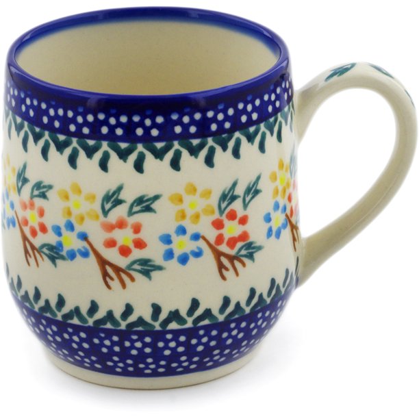 Polish Pottery 10 Oz Mug Spring Flower Ring Theme Hand Painted In Boleslawiec Poland Certificate Of Authenticity Walmart Com Walmart Com
