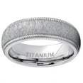 thumbnail image 3 of Metal Masters Mens Titanium Hairline Ground Brushed Finish Dome Comfort-fit Wedding Band 7mm, 3 of 5