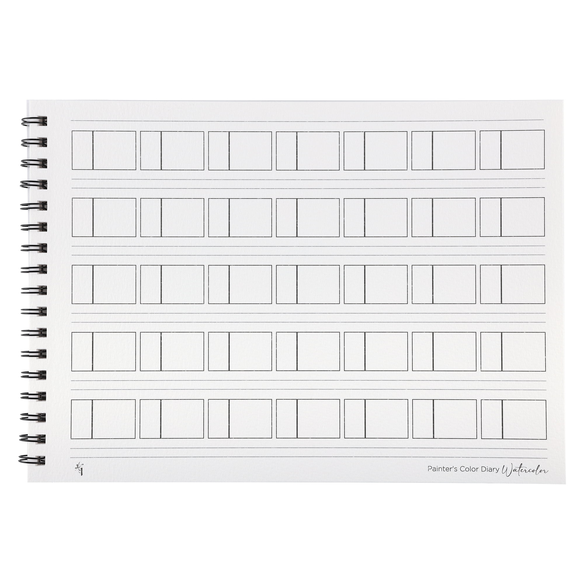 HG Art Concepts Painters Color Diary - 9x12" 140lb Spiral-Bound Acid-Free Color Swatch Book with 10 Pages for Watercolor & Mixed Media - 2 Pack