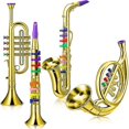 thumbnail image 1 of Ensemble de Saxophone Jouet Trompette pour Enfants, Ensemble de 4 Instruments de Musique Jouet, 1 of 5
