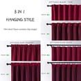thumbnail image 5 of Topfinel 2 PCS 100% Blackout Luxury Velvet Curtain 108 Inches Long Rod Pocket Back Thermal Insulated Curtains for living room, Burgundy, 5 of 7