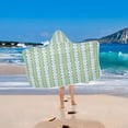 thumbnail image 2 of Yayeee Kids Hooded Towel with Hand Pockets Beach Soft Absorbent Bath Wrap 50 x 23.5 inch, Green Stripe Pattern, 2 of 5