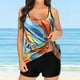 thumbnail image 3 of Bikini Sexy Gibobby Tallas grandes Estampado tropical Cian Traje de baño de dos piezas, 3 of 5