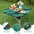 thumbnail image 4 of Green Marble Color Flow Pattern Square Fitted Tablecloth with Elastic Edge,Square Table Cover,Washable Elastic Table Cover for Home Kitchen Party Decor 34"x34", 4 of 6