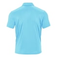 thumbnail image 4 of GrmtClth Men's Solid Color Stretch Polo Shirt Slim Fit Short Sleeve Breathable Golf Athletic Casual Business Tops 2026 Light Blue XL, 4 of 9