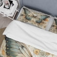 thumbnail image 4 of Designart "Blue Beige Butterfly Intricate Patterns" Animals Bedding Covert Set - Butterfly Teal Children's Art Bed Set With 1 Sham, 4 of 6