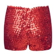 thumbnail image 3 of Miutii Kids Girls Sequins Dance Shorts Athletic Hip Hop Jazz Tap Performance Costume Tumbling Yoga Red 120-140/12, 3 of 9