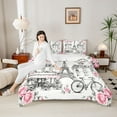 thumbnail image 4 of Castle Fairy Romantic Eiffel Tower Bedding Comforter Set 2pcs for Boys Girls,Happy Valentine's Day Twin Comforter Sets Microfiber,Chic Floral Flower Rose Breathable Bedding Set,Luxury Bedroom Decor, 4 of 8