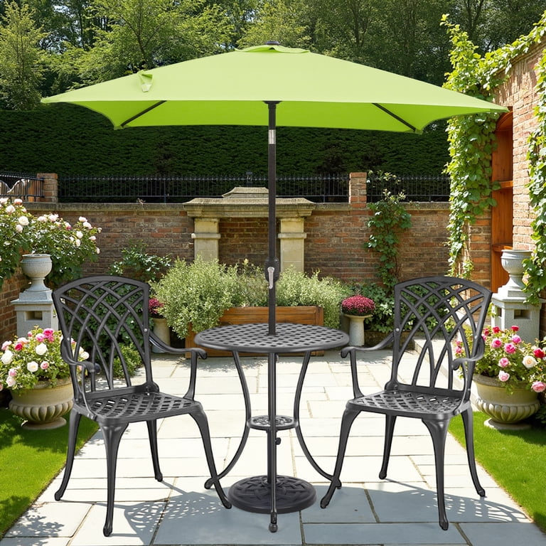 lime green outdoor patio umbrella PHI VILLA 15ft Large with Base Included, The energy efficient solar powered LED lights continue to provide a smooth light at night 9” FT Solar Light Market