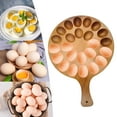 thumbnail image 4 of Guoxxzi Reversible Deviled Egg Platter & Charcuterie Board 24 Holes, Arabic Wood Thicken Egg Tray Countertop Chicken Egg Container, Cutting Board, Cheese Board, Serving Platter & Deviled Egg Carrier, 4 of 7
