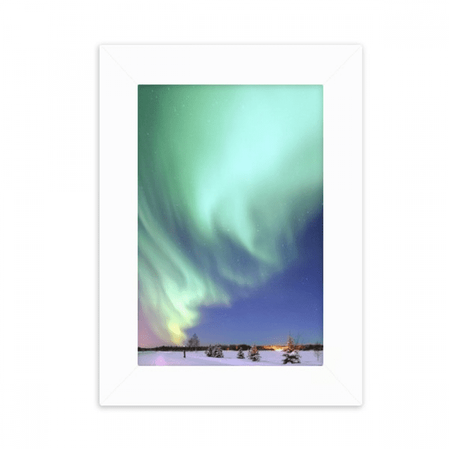 Night Stars Arctic Aurora Snow Desktop Photo Frame Picture Display Decoration Art Painting