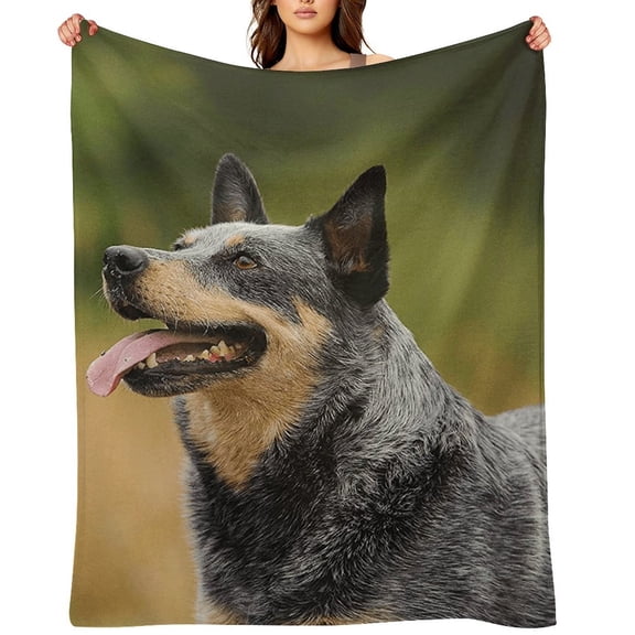 Australian Cattle Dog Printed Throw Blanket，Kids Adults Soft Lightweight Flannel Fleece Blanket for Couch Sofa Bed Living Room 40"×50"