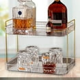 thumbnail image 4 of 1 Set Double Layer Tea Cup Holder Modern Clear Rectangle Large Capacity Plastic Desktop Mug Organizer Storage Rack Kitchen Supplies, 4 of 12