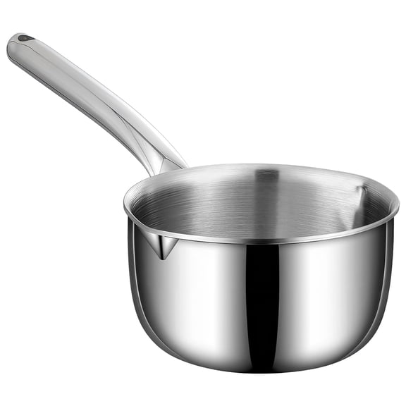 20.3 fl oz / 600 ml Stainless Steel Sauce Pan with Pour Spout, 5 in / 12.8 cm Small Sauce Pan for Cooking, Butter Warmer Pot with Long Handle, Deep Frying Pot for Kitchen, Restaurant