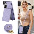 thumbnail image 3 of For Samsung Galaxy A37 5G / A36 5G RFID Blocking Protective Purse Wallet Case Magnetic Flip Cover Multi-Card Slots Pocket With Detachable Shoulder Strap,Purple,For Galaxy A37 5G/A36 5G, 3 of 7