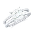 thumbnail image 2 of Kalapi Jewel Women's Bridal Ring Set – 14K White Gold Plated 1.3 Ct Princess Cut Moissanite Engagement Ring with Solitaire & Eternity Band – Elegant Prong Set Wedding Jewelry, 2 of 3