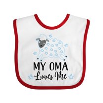 Inktastic My Oma Loves Me Baby Lamb Boys or Girls Baby Bib