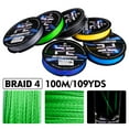 thumbnail image 4 of Ligne de Pêche Super Résistante - 100 M/328 Pi, Multifilament à 4 Brins en PE Anti-abrasion, Ligne Tressée, 6 Couleurs Offertes en Options de 6 à 80 LB, Gris 1,5, 4 of 6