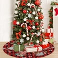 thumbnail image 6 of Christmas Tree Skirt Red Buffalo Plaid Tree Skirt Glitter Gnomes Snowflake Xmas Winter Tree Skirt 48 Inch for Black Christmas Indoor Outdoor Decorations, 6 of 6