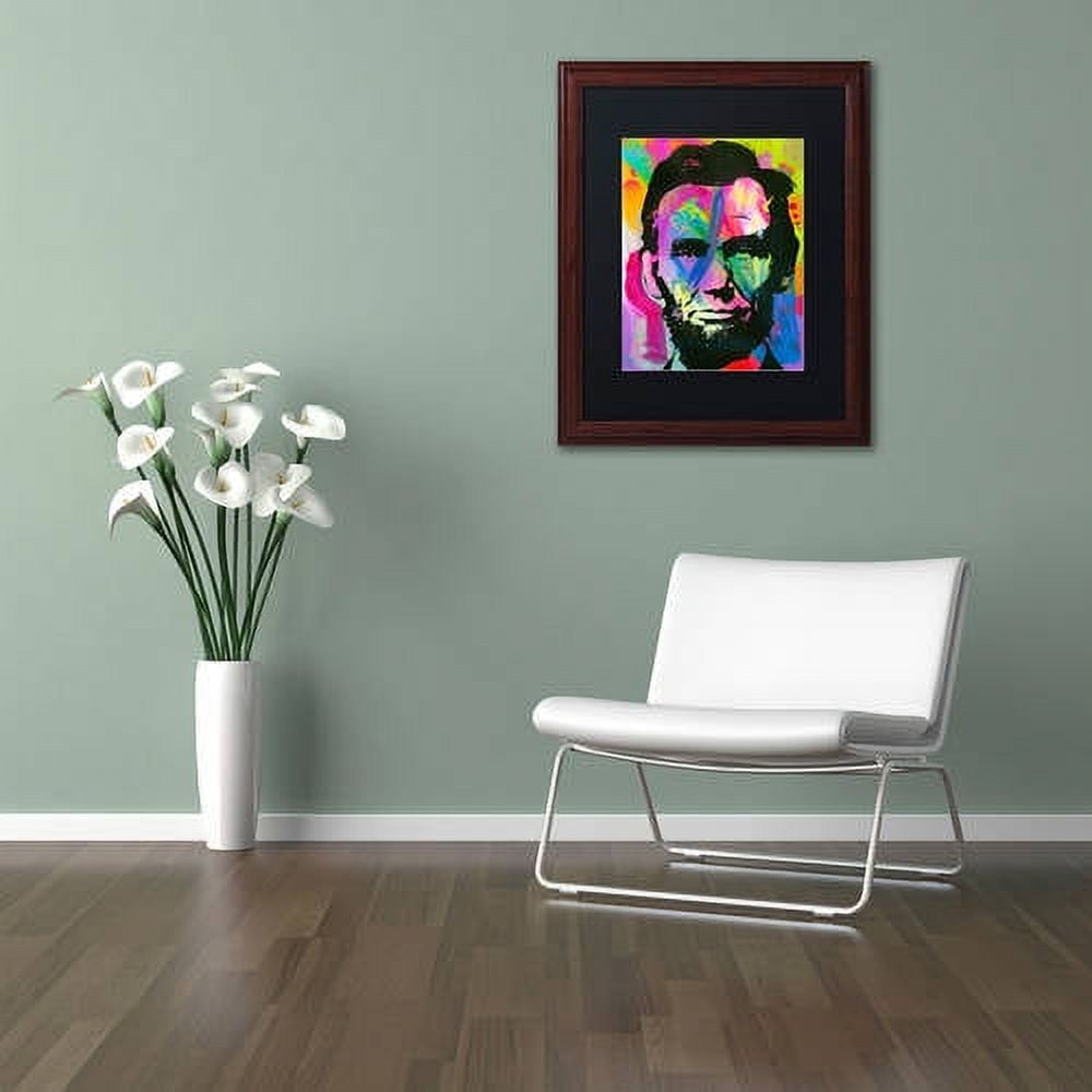 Trademark Fine Art "Abraham Lincoln I" Canvas Art by Dean Russo, Black Matte, Wood Frame