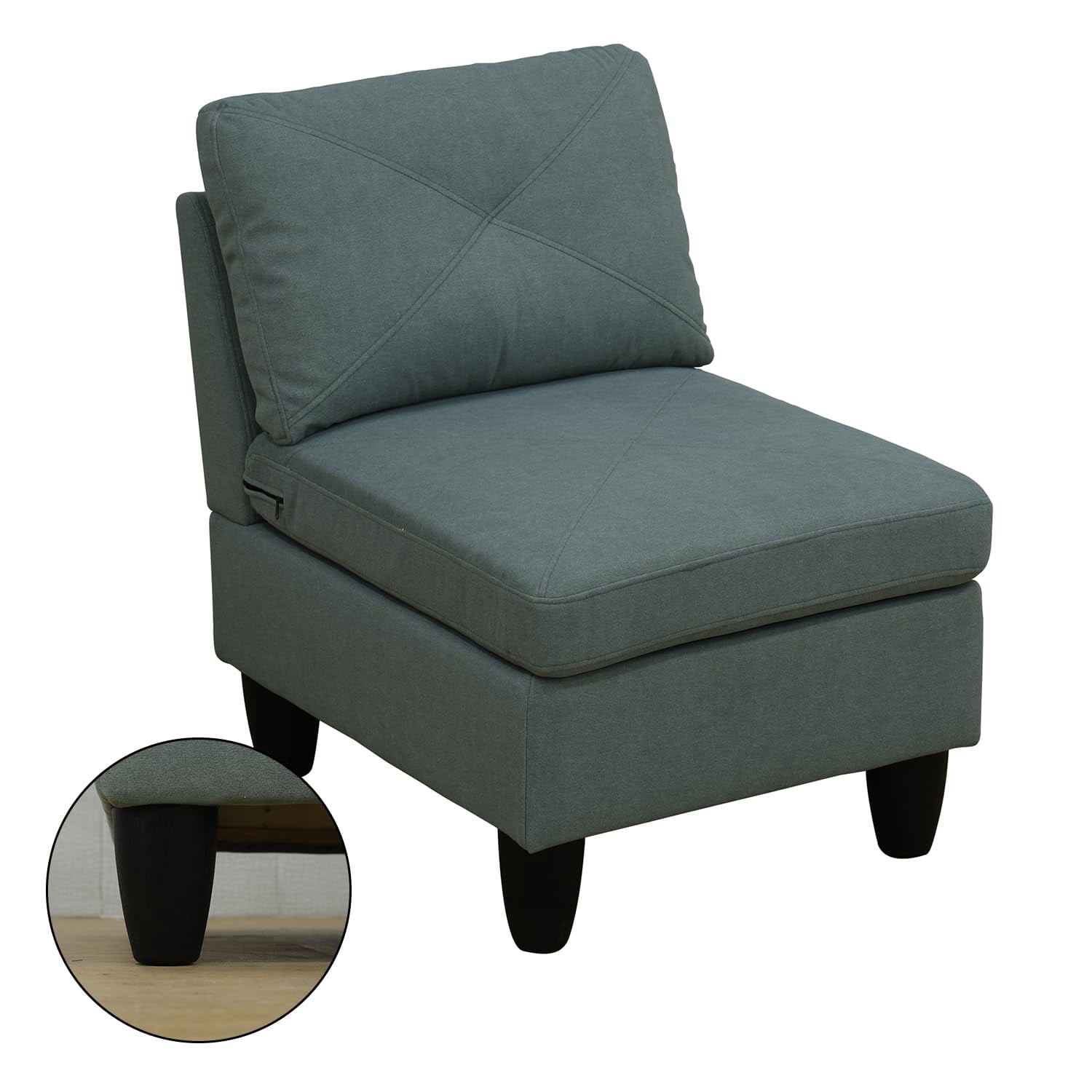 4-Piece Couch Living Room Sofa Set, 6 Seater Modular Sectional Couch L Shaped Corner Sofa, Dendrobium Green