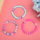 thumbnail image 3 of Juego de 3 pulseras elásticas coloridas de verano para playa, 6 cm (azul, rosa), 3 of 10