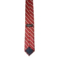 thumbnail image 2 of ROMARIO MANZINI TAN AND NAVY PIN STRIPE ON RED DESIGN WOVEN NECKTIE, 2 of 3