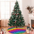 thumbnail image 7 of Rateoe Bright Rainbow Print Christmas Tree Skirt 36" for Xmas Holiday New Year Party Circle Tree Mat Ornaments Decoration, 7 of 7