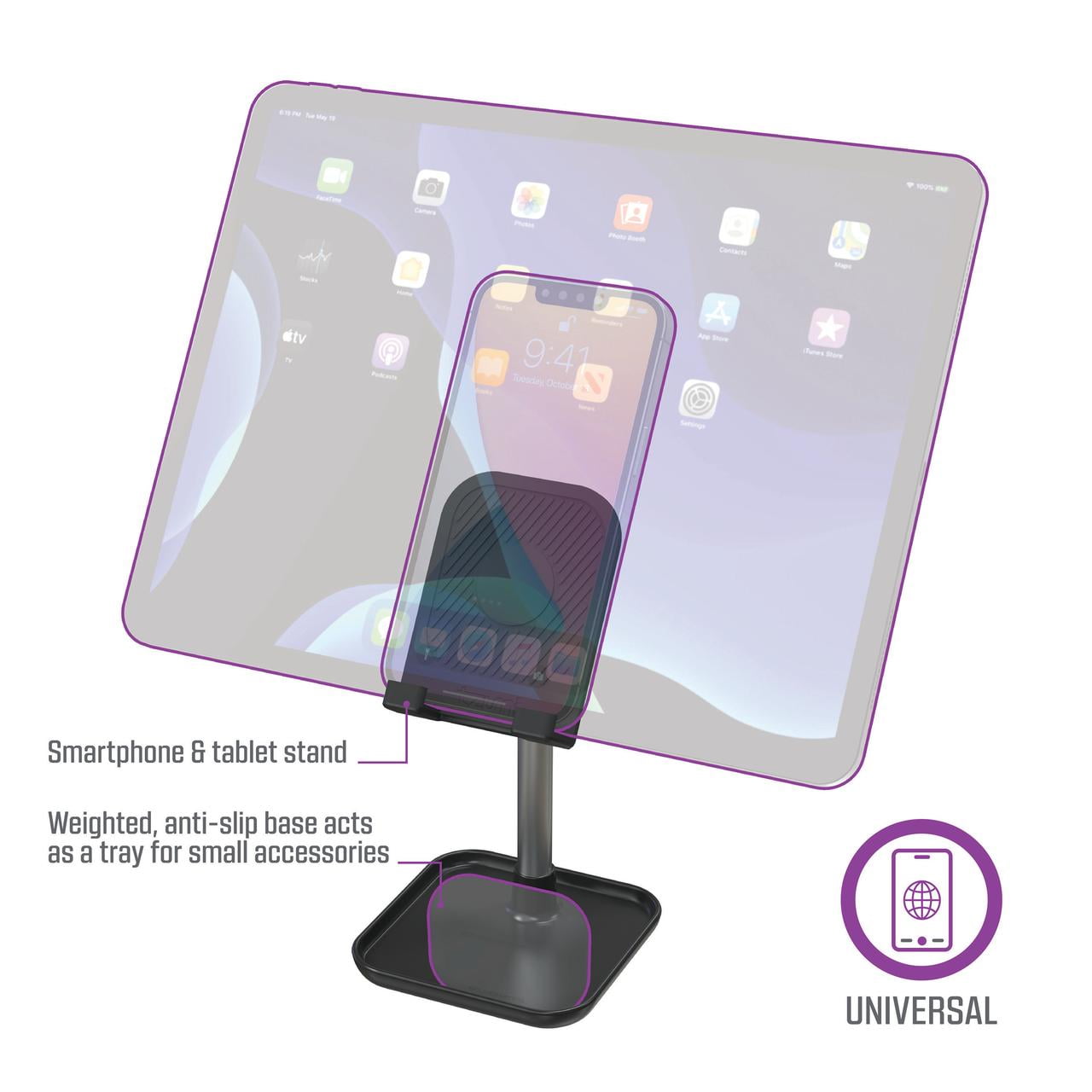 Fleximount Smartphone and Tablet Stand Phone, iPad and Tablet Holder