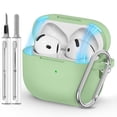 thumbnail image 1 of Funda de Silicona para AirPods 4 (2024) con Cierre Magnético Kit de Limpieza 3-en-1 y Llavero Protección Total con Tapa Antipolvo y LED Visible en Verde Pastel, 1 of 7