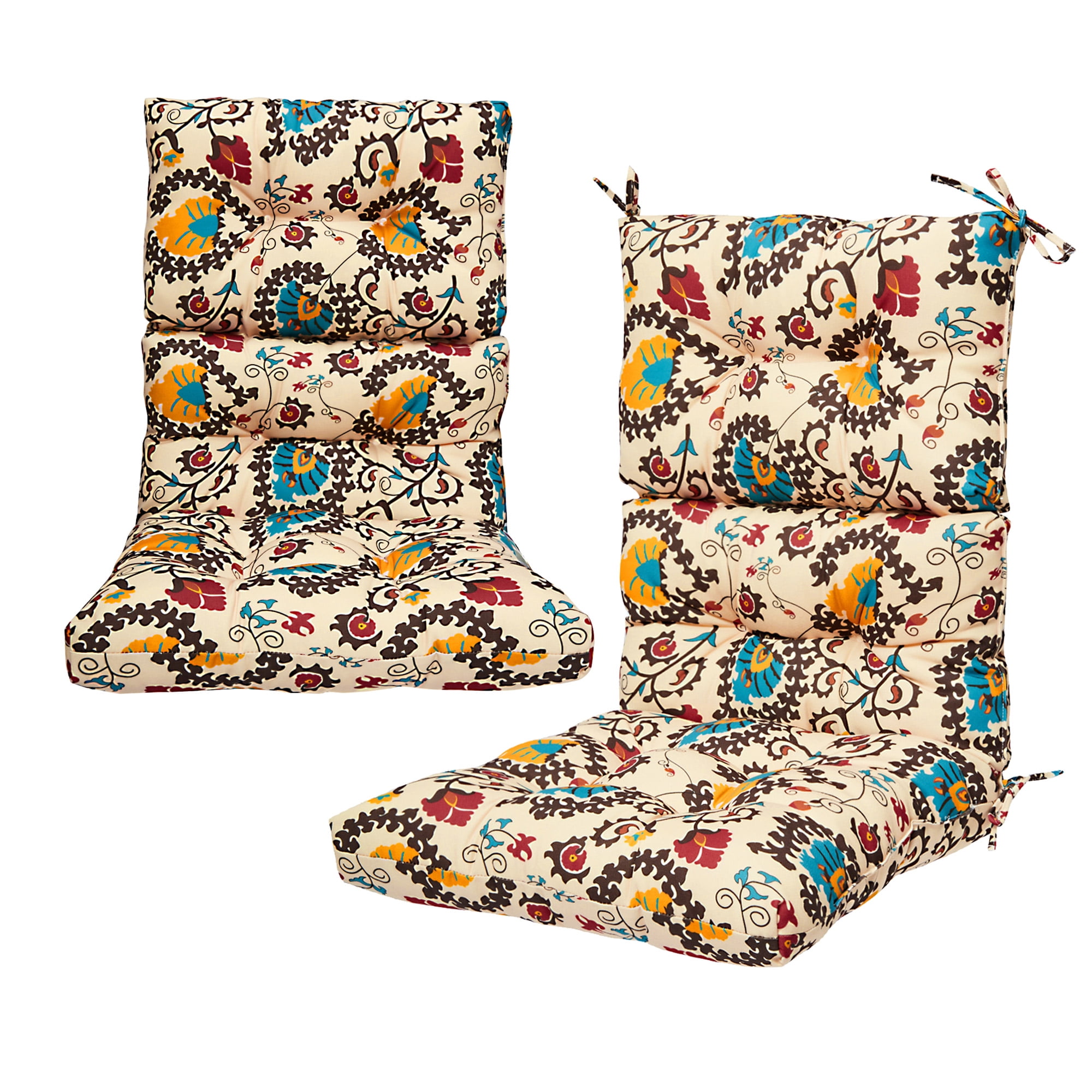 2 pack High Back Chair Cushion Sofa Chair Cushion with Ties, Thick seat