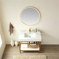 thumbnail image 4 of Funes 36" Single Sink Bathroom Vanity in Brushed Gold Frame White Top w/ Mirror, 4 of 8