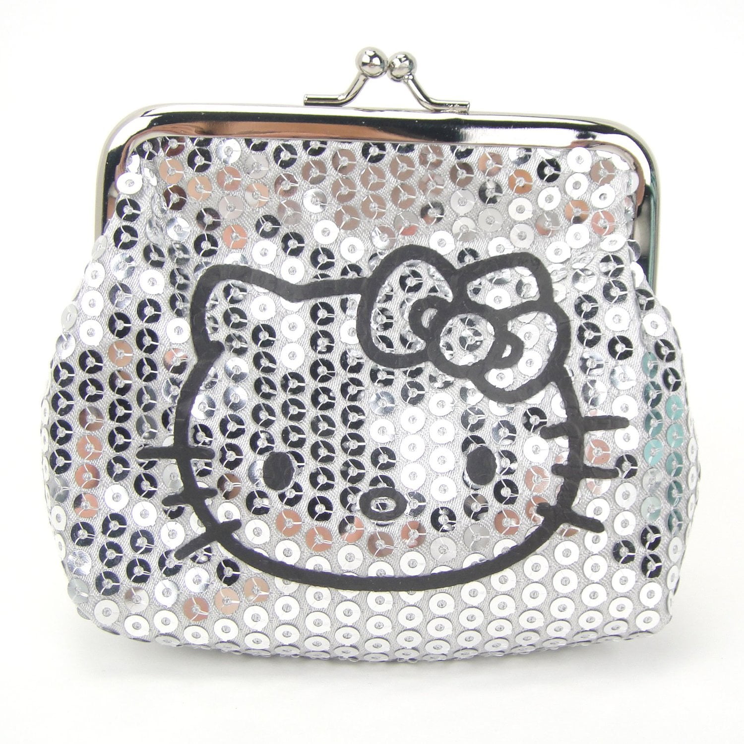 Hello Kitty Coin Purse Hello Kitty Silver Sequin Dazzeled New