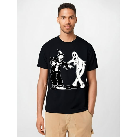 Koko the Clown and Ghost Dancing T-ShirtSelected pure cotton fun design DIY pure cotton, rich patterns, soft and breathable, casual and versatile Halloween Christmas SM steal my link, T-shirt couple