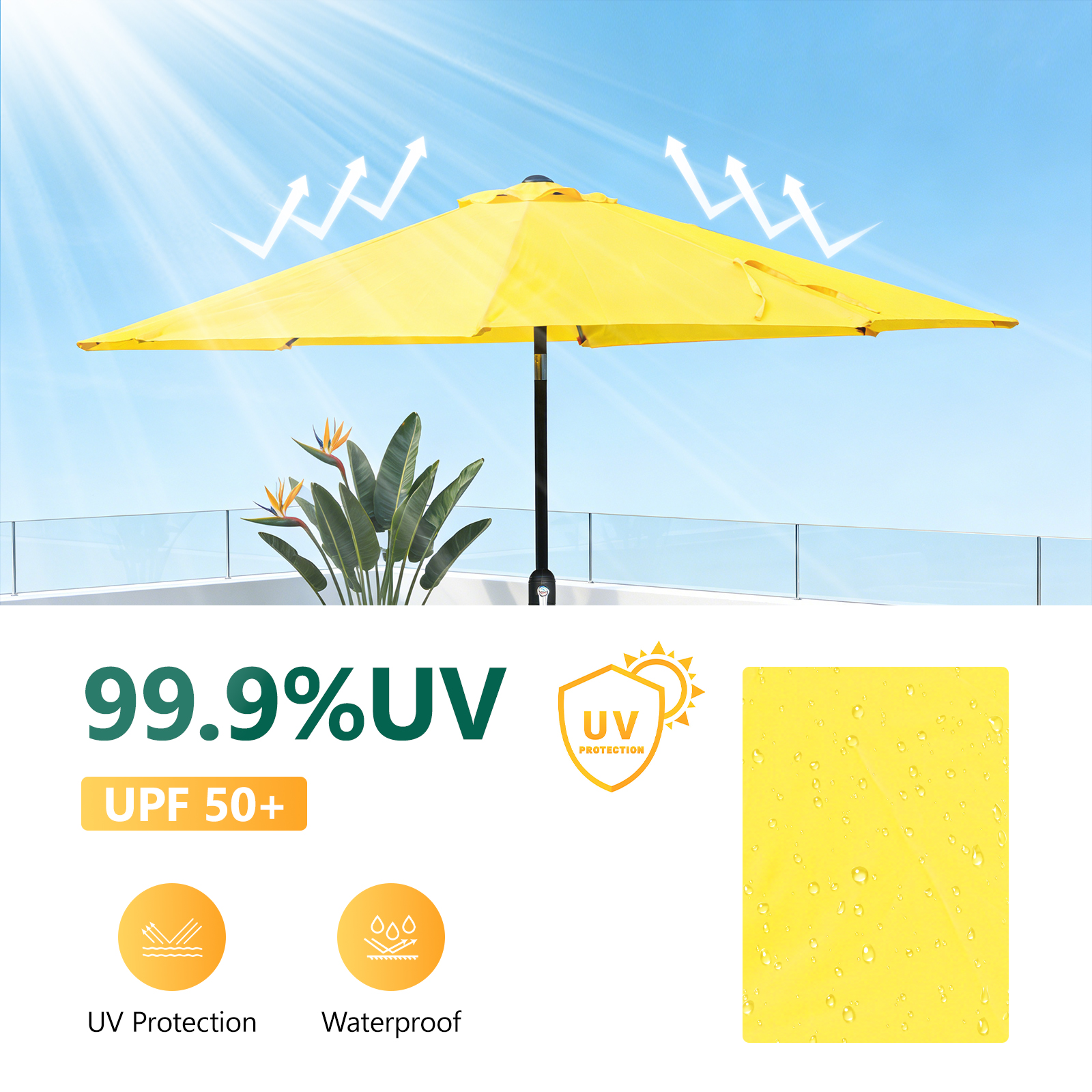 HaiNova 9ft Market Patio Umbrella with Push-Button Tilt photo 5