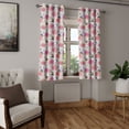 thumbnail image 2 of Ambesonne Peony Grommet Curtain, Garden Pastel Spring Floral, 50"x63", Pink and Slate Brown, 2 of 5